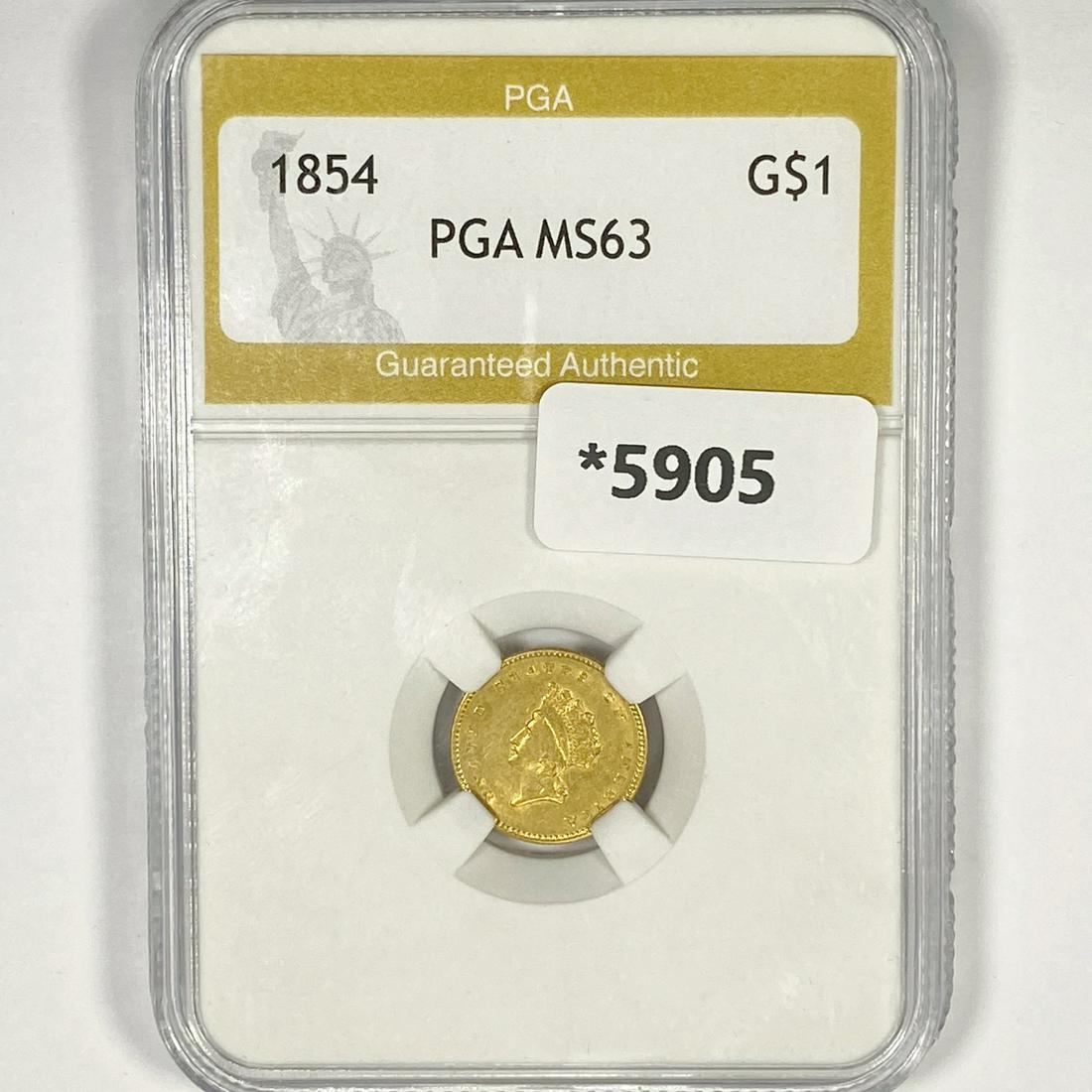 1854 Rare Gold Dollar PGA-MS63 (1 of 2)