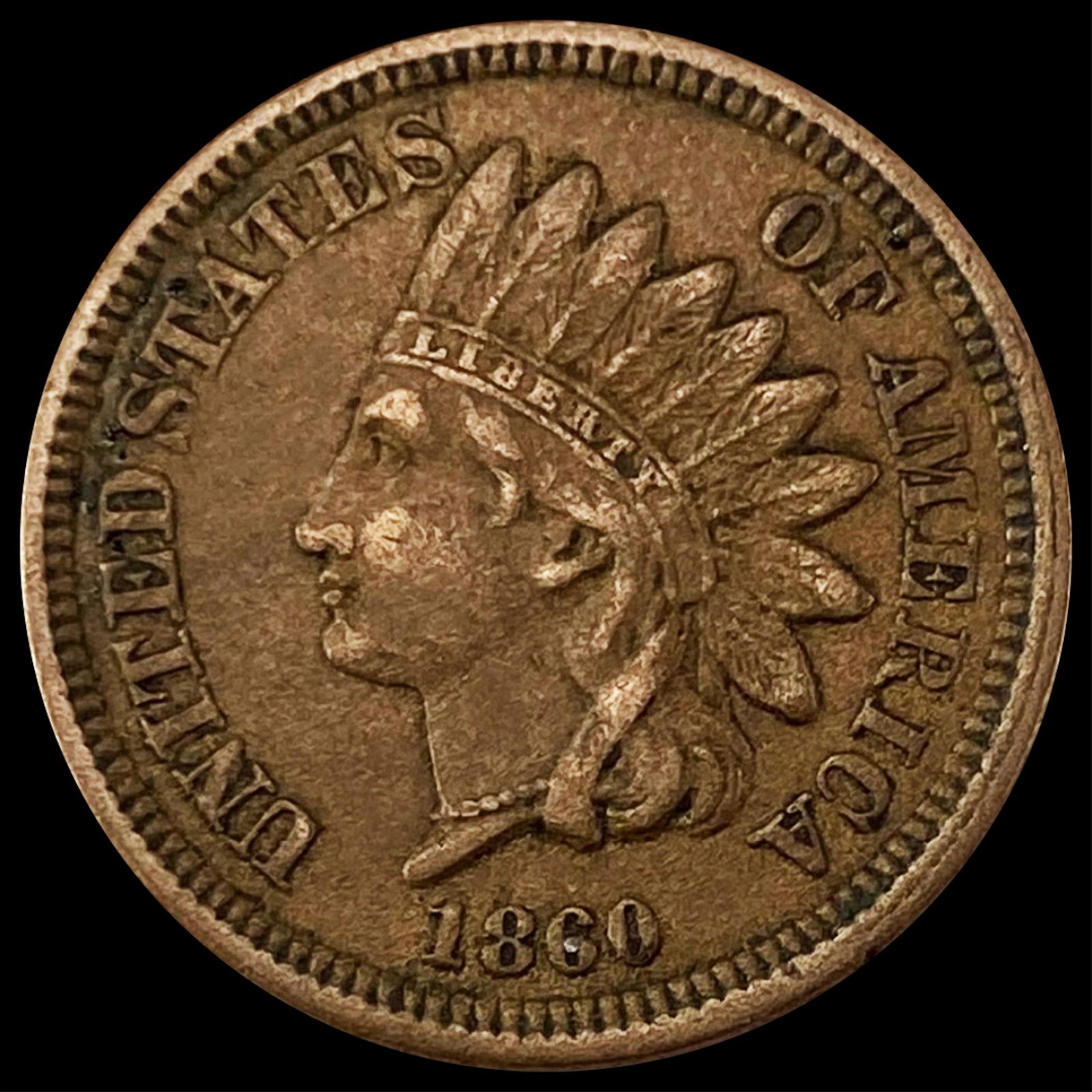 1860 Indian Head Cent NEARLY UNCIRCULATED (1 of 2)