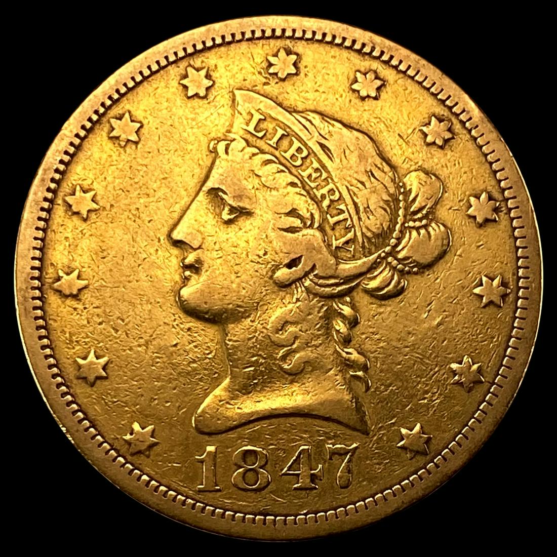 1847-O $10 Gold Eagle LIGHTLY CIRCULATED (1 of 2)