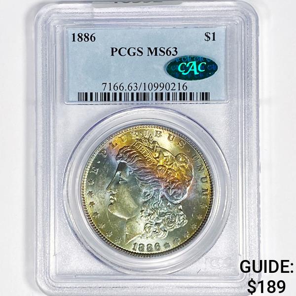 1886 CAC Morgan Silver Dollar PCGS-MS63 (1 of 2)