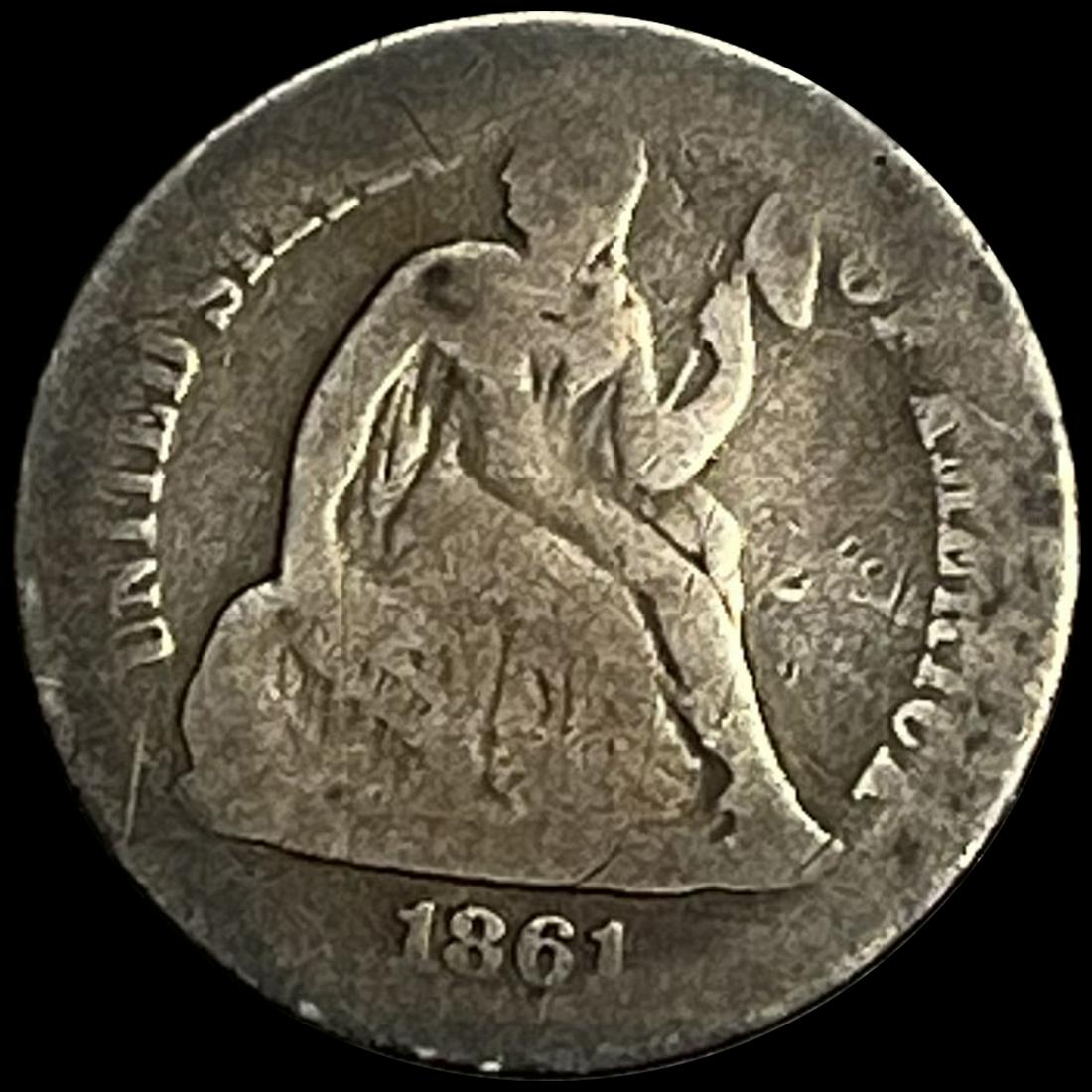 1861 Seated Liberty Dime NICELY CIRCULATED (1 of 2)
