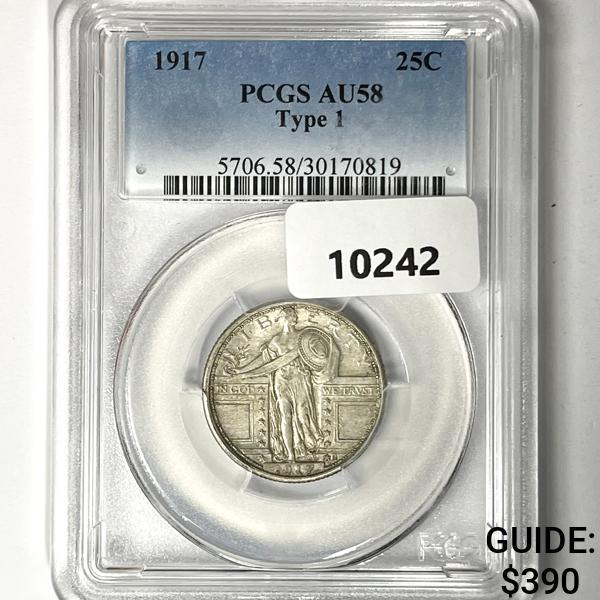 1917 Standing Liberty Quarter PCGS-AU58 Ty 1 (1 of 2)