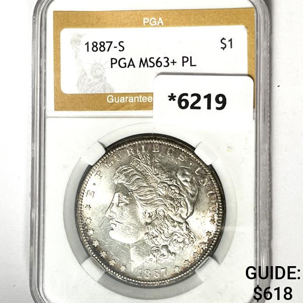 1887-S Morgan Silver Dollar PGA-MS63+ PL (1 of 2)