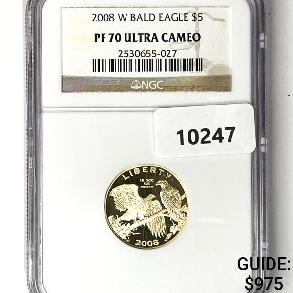 2008-W $5 1/10 oz American Gold Eagle NGC-PF70 UC (1 of 2)