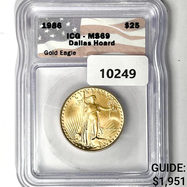 1986 $25 1/2 oz American Gold Eagle ICG-MS69 (1 of 2)