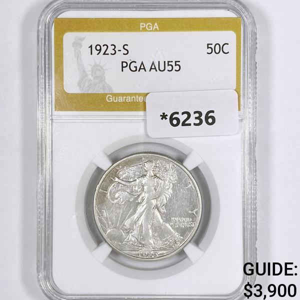 1923-S Walking Liberty Half Dollar PGA-AU55 (1 of 2)