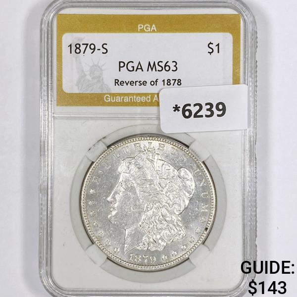 1879-S Morgan Silver Dollar PGA-MS63 Rev of 78 (1 of 2)