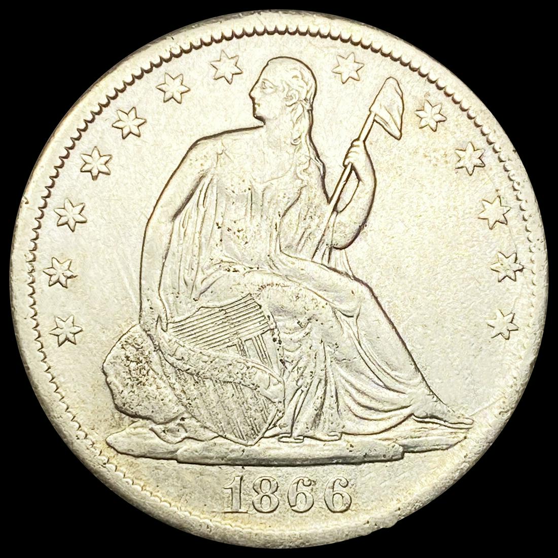 1866-S Seated Liberty Half Dollar CLOSELY UNC (1 of 2)