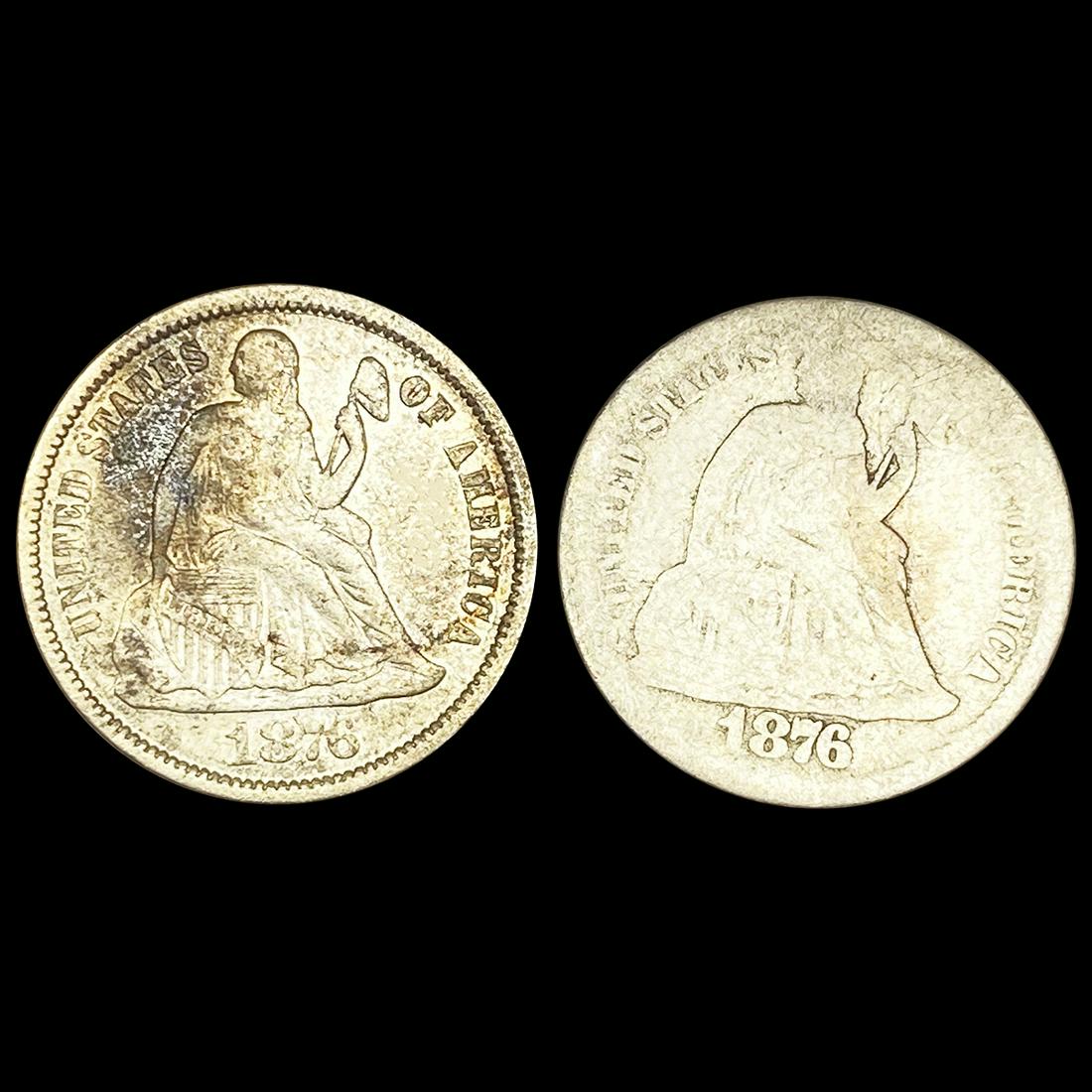 (2) Seated Liberty Dimes NICELY CIRCULATED (1 of 2)