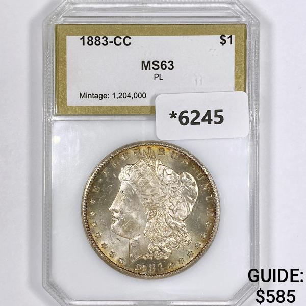 1883-CC Morgan Silver Dollar PCI-MS63 PL (1 of 2)