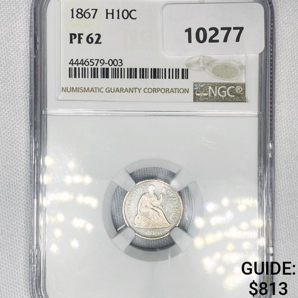 1867 Seated Liberty Half Dime NGC-PF62: 1867 Seated Liberty Half Dime NGC-PF62