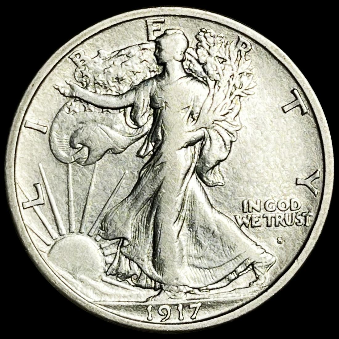1917-S Walking Liberty Half Dollar NEARLY UNC (1 of 2)