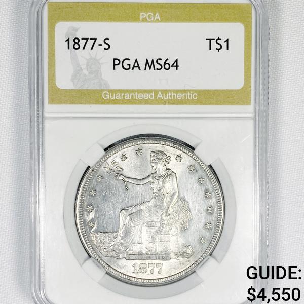 1877-S Silver Trade Dollar PGA-MS64 (1 of 2)