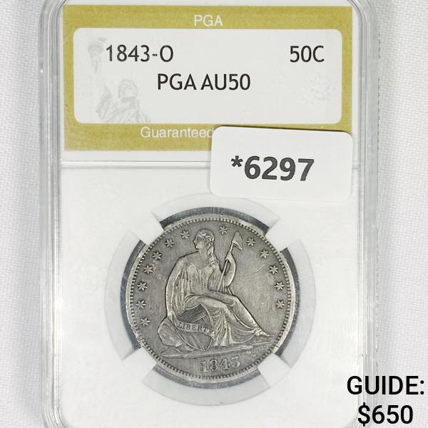 1843-O Seated Liberty Half Dollar PGA-AU50 (1 of 2)