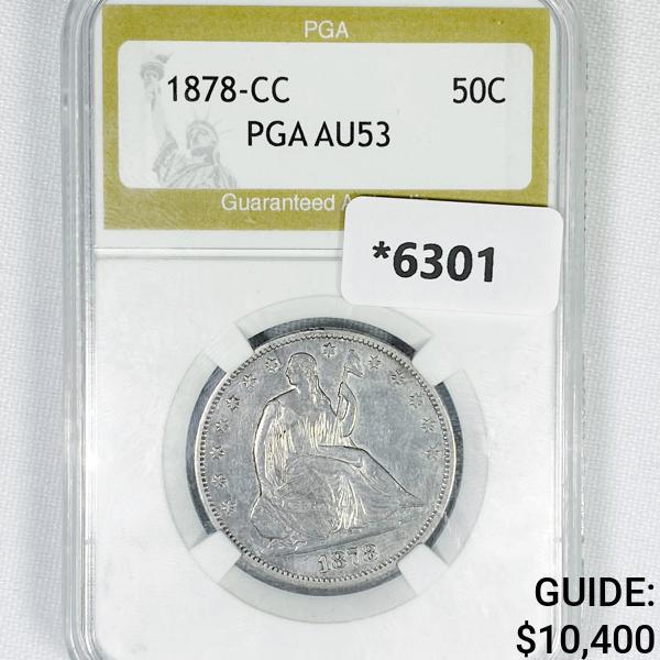 1878-CC Seated Liberty Half Dollar PGA-AU53 (1 of 2)