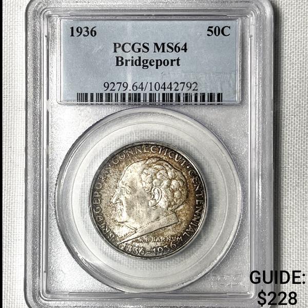 1936 Bridgeport Half Dollar PCGS-MS64 (1 of 2)