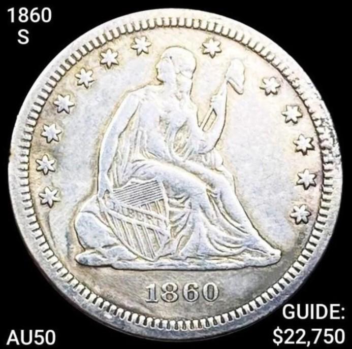 1860-S Seated Liberty Quarter HIGH GRADE (1 of 2)