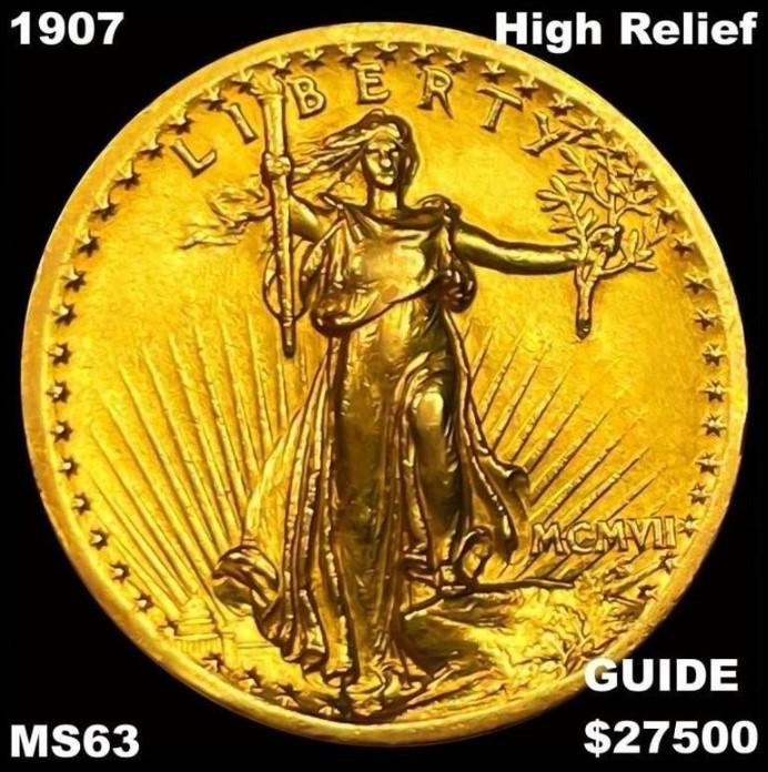 1907 High Relief $20 Gold Double Eagle CHOICE BU (1 of 2)