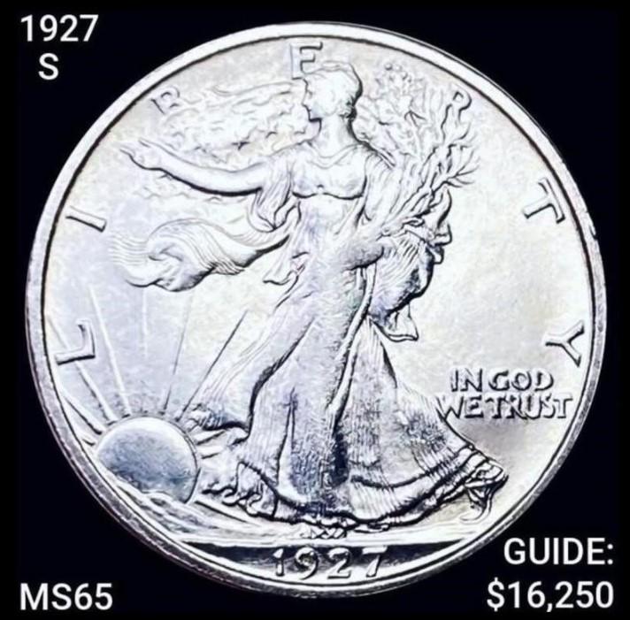 1927-S Walking Liberty Half Dollar GEM BU (1 of 2)