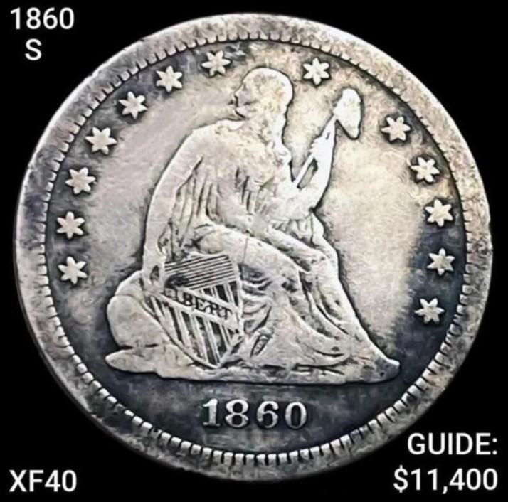 1860-S Seated Liberty Quarter LIGHTLY CIRC (1 of 2)