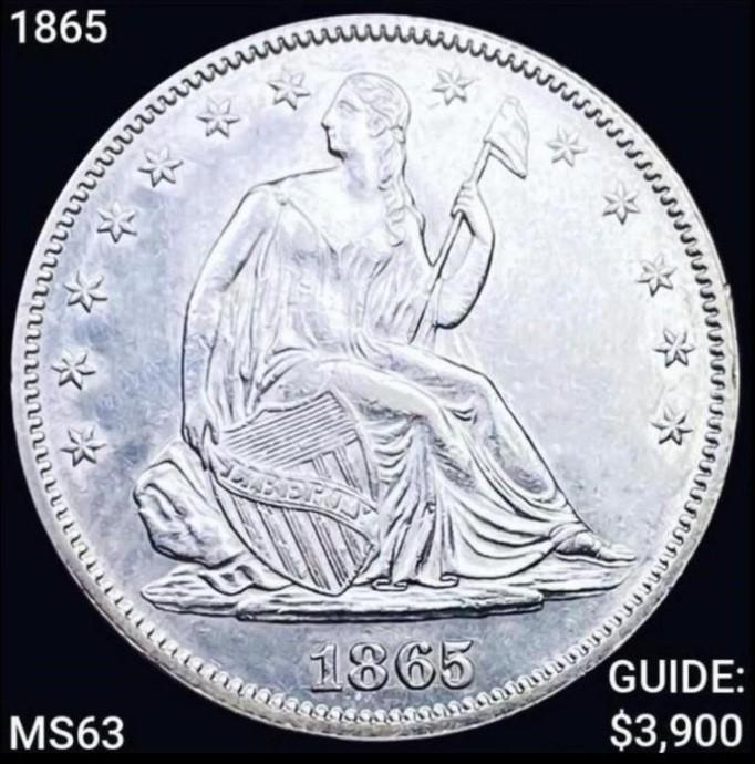 1865 Seated Liberty Half Dollar CHOICE BU (1 of 2)