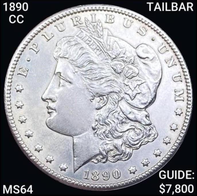 1890-CC Tailbar Morgan Silver Dollar CHOICE BU (1 of 2)