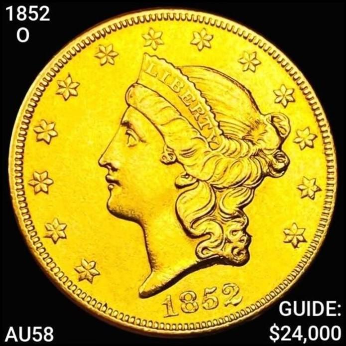 1852-O $20 Gold Double Eagle CHOICE AU (1 of 2)