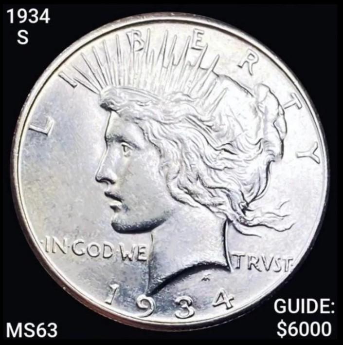 1934-S Peace Silver Dollar CHOICE BU (1 of 2)