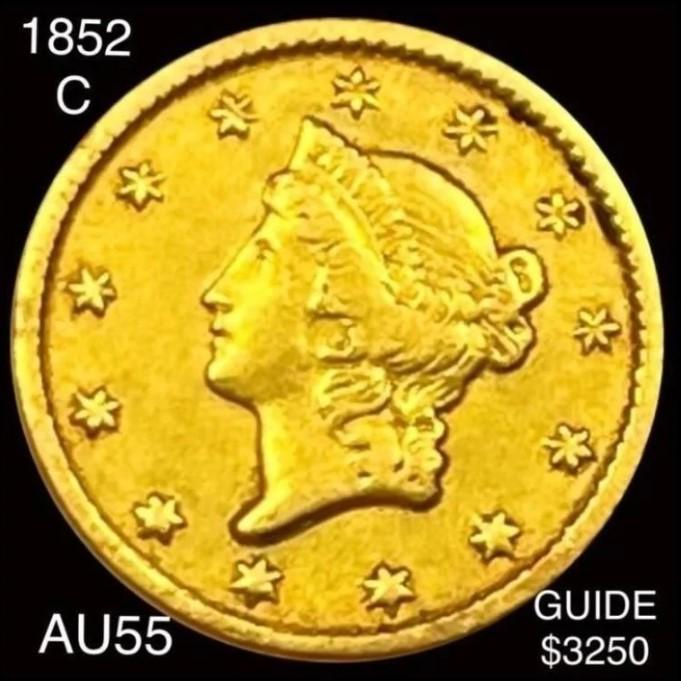 1852-C Rare Gold Dollar CHOICE AU (1 of 2)