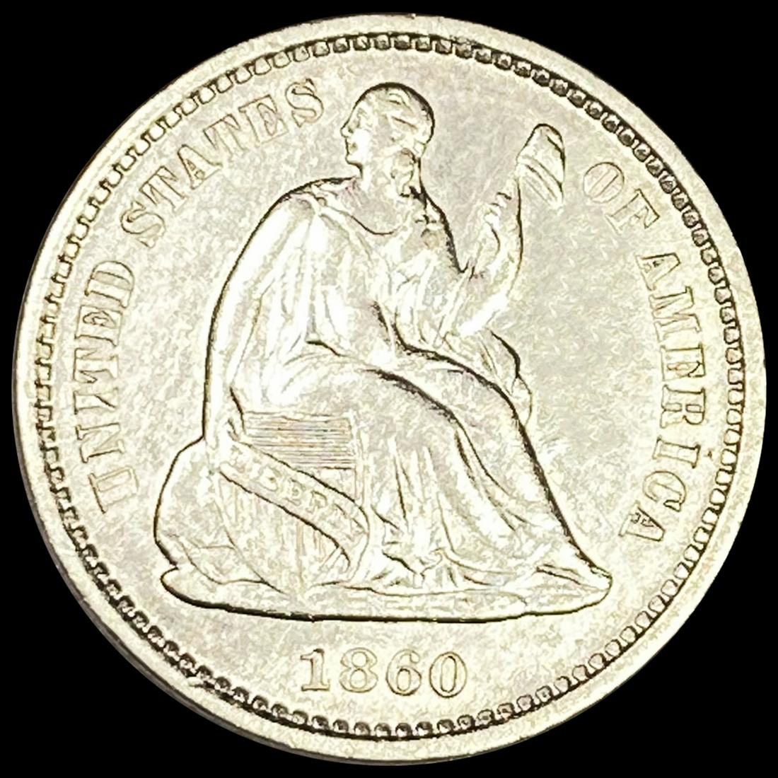 1860-O Seated Liberty Half Dime UNCIRCULATED (1 of 2)