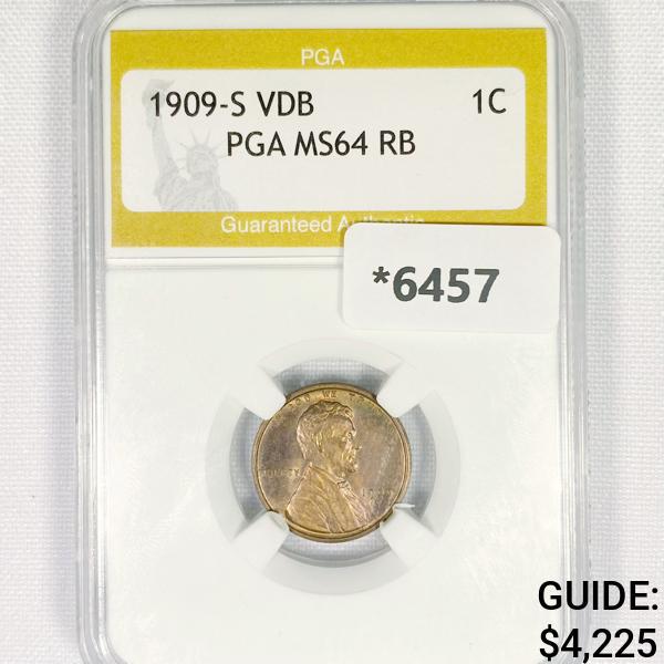 1909-S VDB Wheat Cent PGA-MS64 RB (1 of 2)