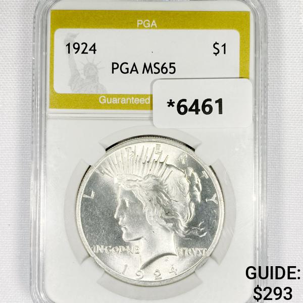 1924 Silver Peace Dollar PGA-MS65 (1 of 2)