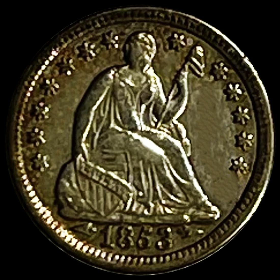 1853 Seated Liberty Half Dime NEARLY UNCIRCULATED (1 of 2)