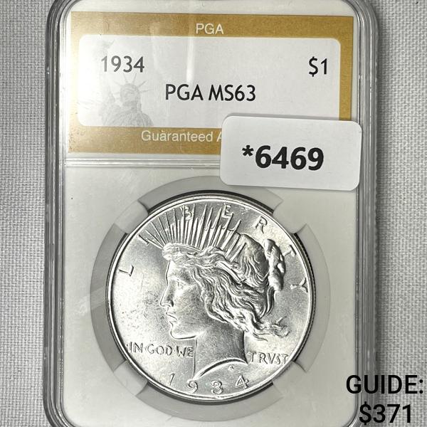 1934 Silver Peace Dollar PGA-MS63 (1 of 2)