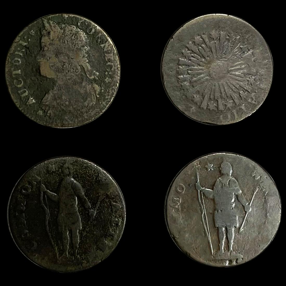 Colonial Cents (4) NICELY CIRCULATED (1 of 2)