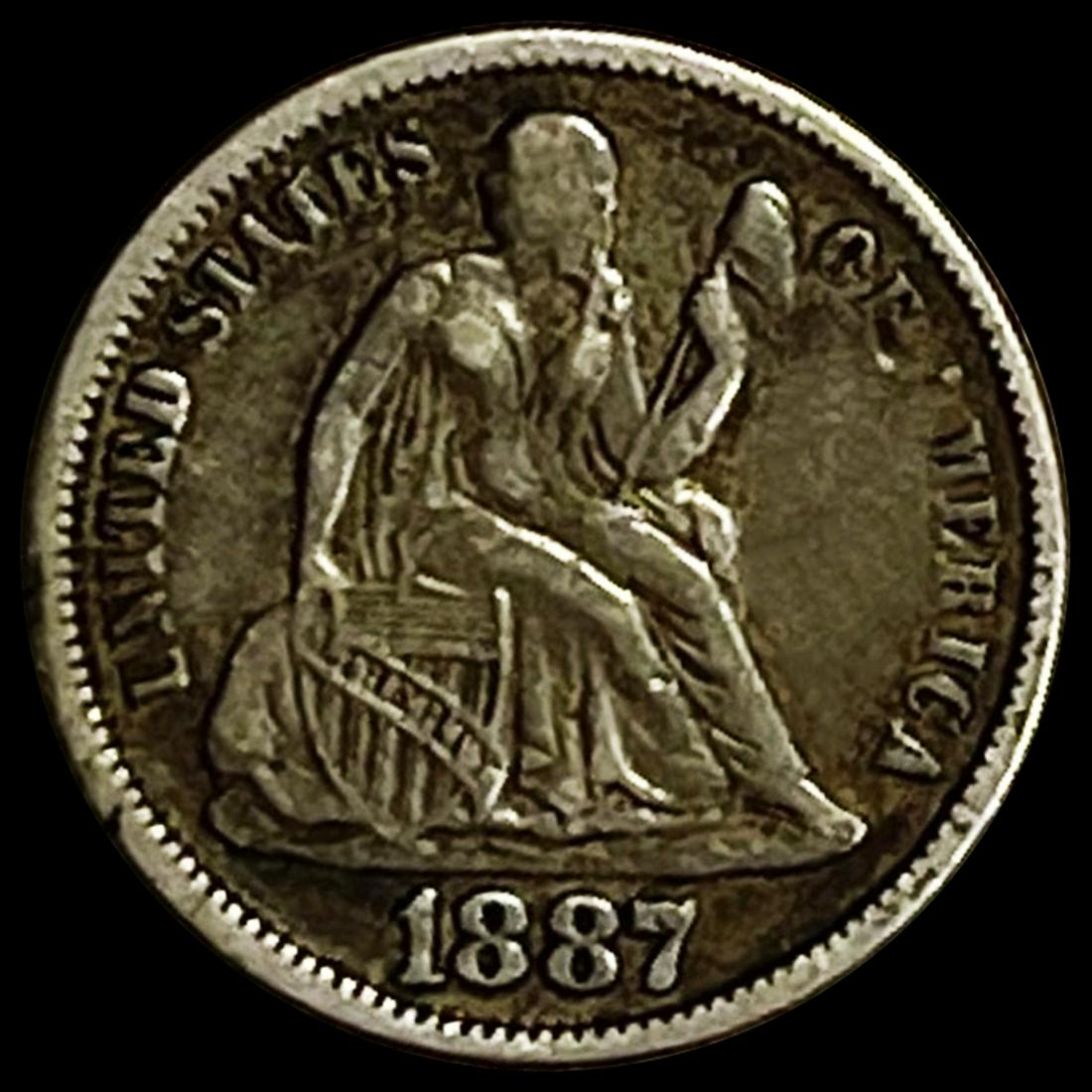 1887 Seated Liberty Dime ABOUT UNCIRCULATED (1 of 2)
