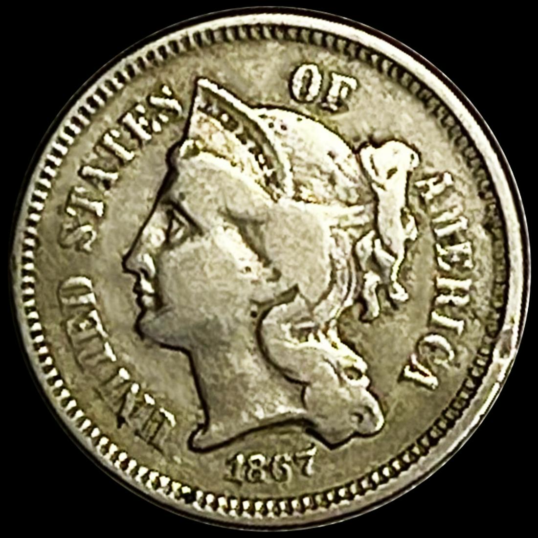 1867 Nickel Three Cent LIGHTLY CIRCULATED (1 of 2)