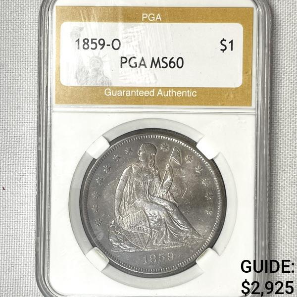 1859-O Seated Liberty Dollar PGA-MS60 (1 of 2)