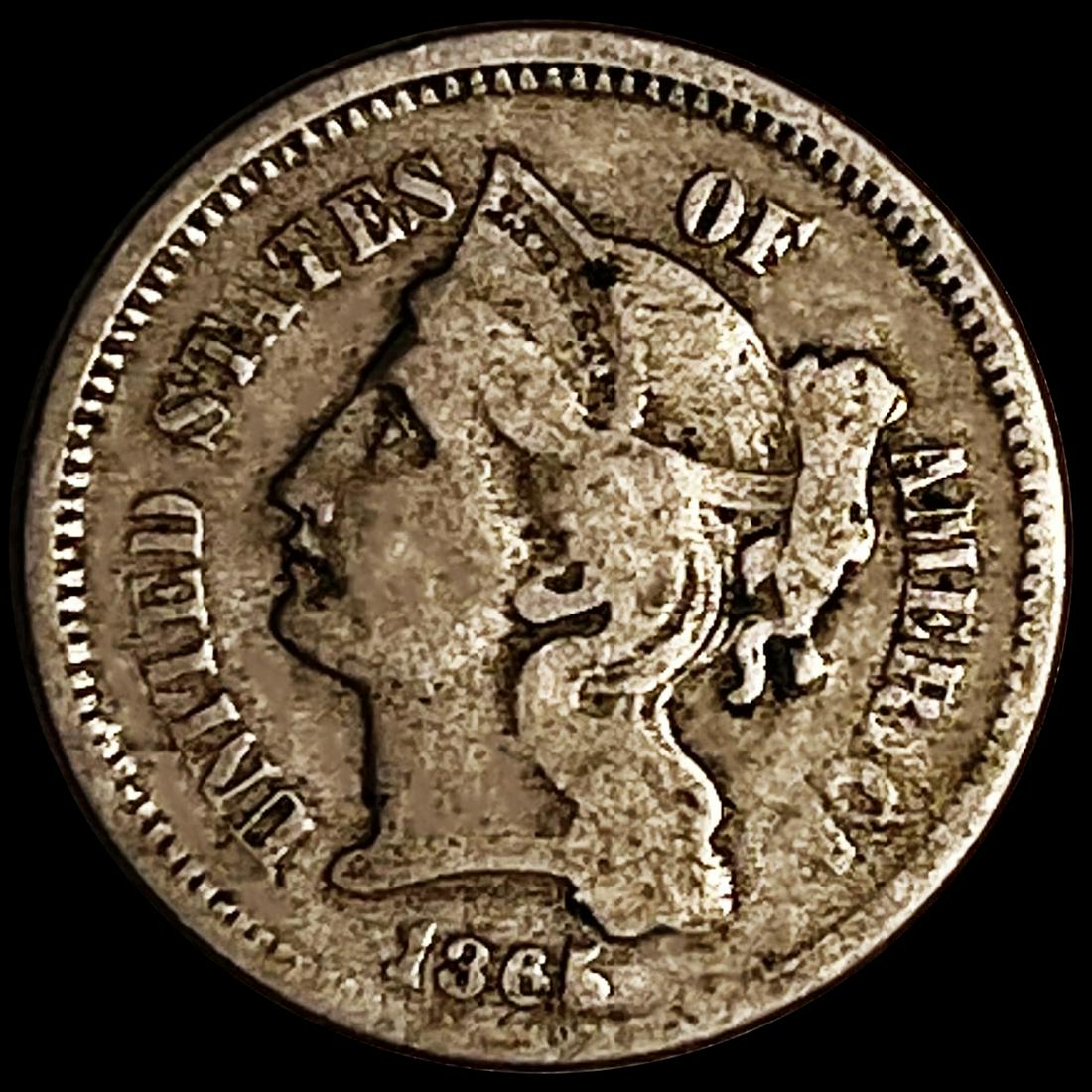1865 Nickel Three Cent LIGHTLY CIRCULATED (1 of 2)