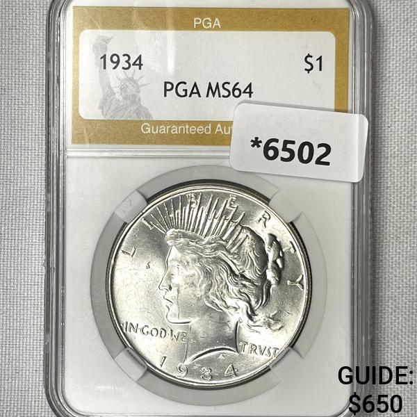 1934 Silver Peace Dollar PGA-MS64 (1 of 2)