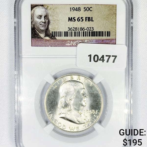 1948 Franklin Half Dollar NGC-MS65 FBL (1 of 2)