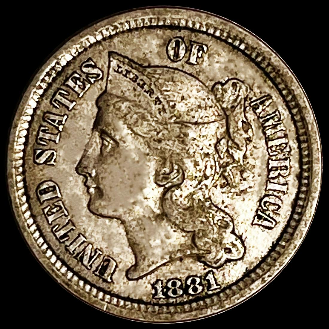 1881 Nickel Three Cent NEARLY UNCIRCULATED (1 of 2)