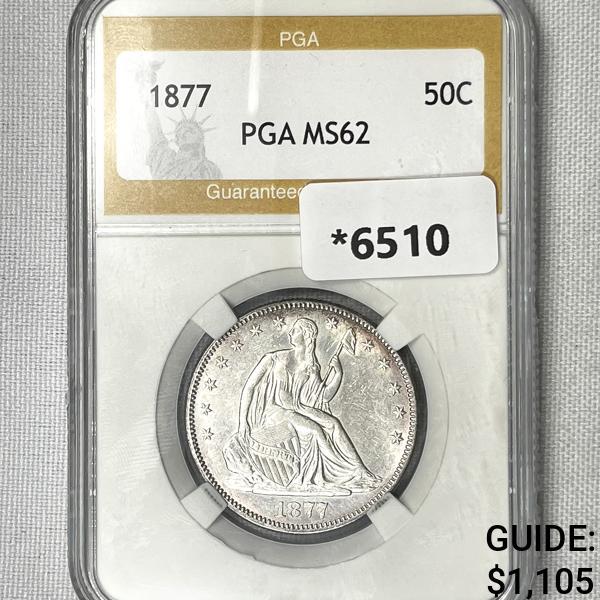 1877 Seated Liberty Half Dollar PGA-MS62 (1 of 2)