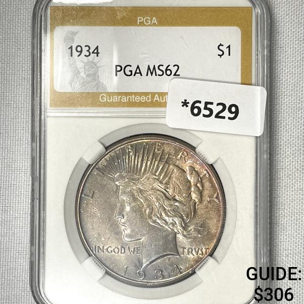 1934 Silver Peace Dollar PGA-MS62 (1 of 2)