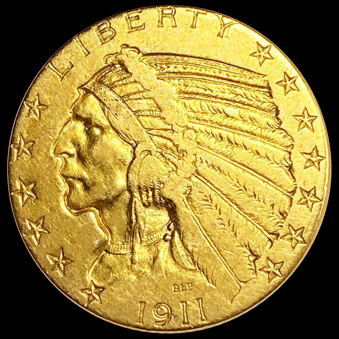 1911 $5 Gold Half Eagle LIGHTLY CIRCULATED (1 of 2)