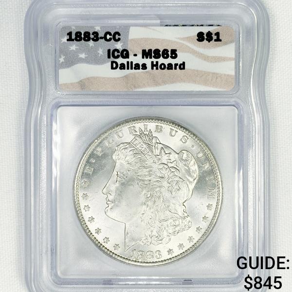 1883-CC Morgan Silver Dollar ICG-MS65 Dallas (1 of 2)