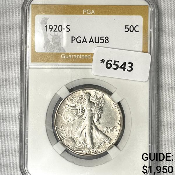 1920-S Walking Liberty Half Dollar PGA-AU58 (1 of 2)