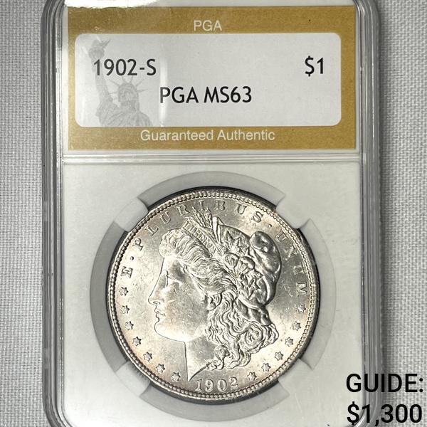 1902-S Morgan Silver Dollar PGA-MS63 (1 of 2)