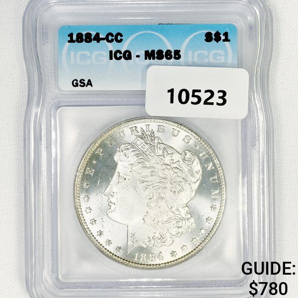 1884-CC Morgan Silver Dollar ICG-MS65 (1 of 2)