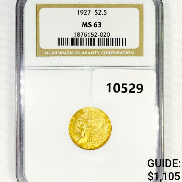 1927 $2.50 Gold Quarter Eagle NGC-MS63 (1 of 2)